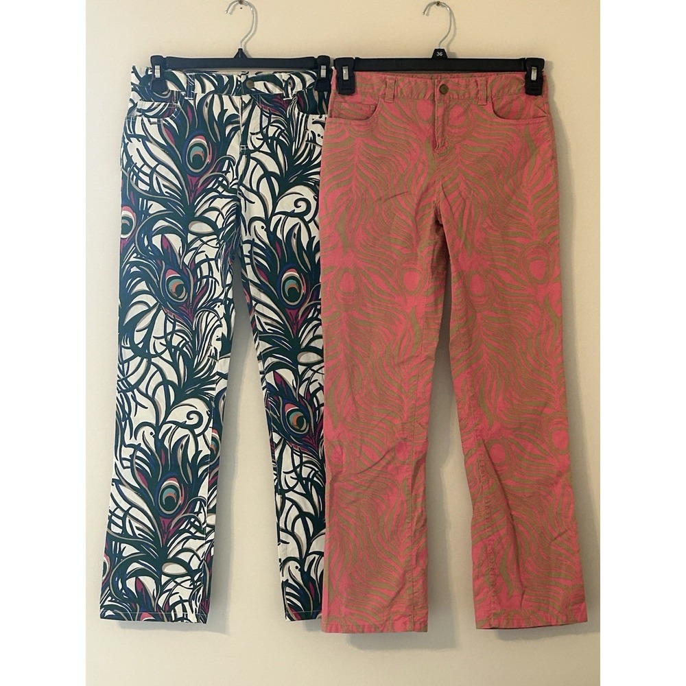 Lot Lilly Pulitzer Girls Pants Size 14‎ Jeans Button Up Colorful Fall Winter